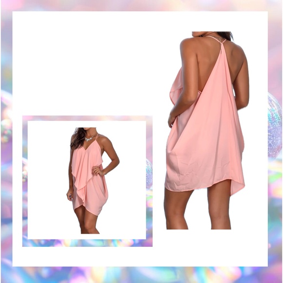 Dusty Rose Draped Dress - Picture 1 of 3